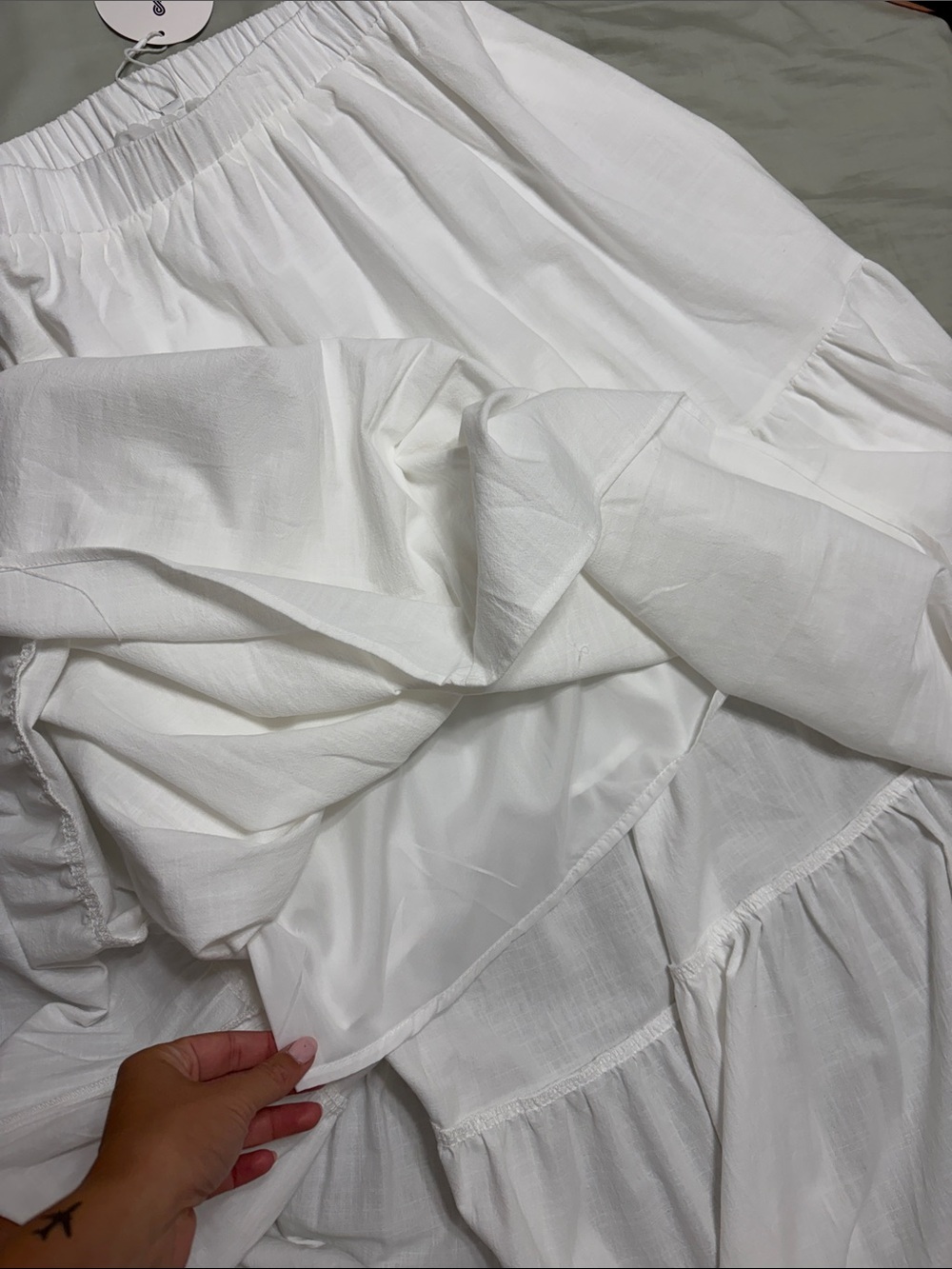 a new day White Tiered Maxi Skirt with Elastic Waist - Picture 3 of 3
